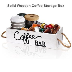 personalize wood coffee bar box