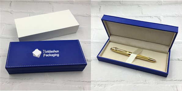 Blue Pu leather pen gift boxes