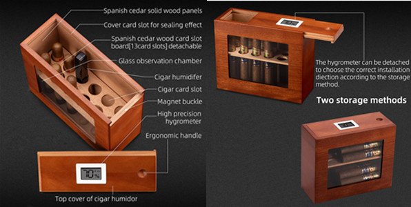 pull-out humidor cigar boxes