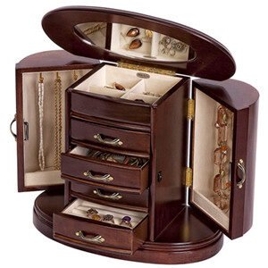 wooden jewelry set box organizer